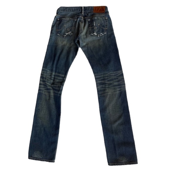 AG Selvedge Japanese Denim Heavily Distressed Jeans with Pure S925 Rivet - Picture 4 of 13